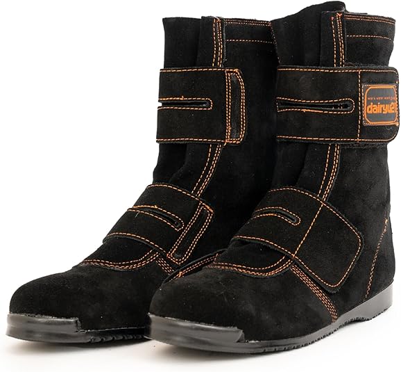 Amazon | [dairyu21] 安全靴 高所作業用 ベロア B609 JIS規格 (黒×黄緑